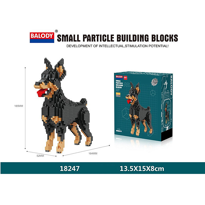 Cartoon Dog Building Blocks Mini Dachshund Poodle Doberman Model Children's Toy Gift Dog Pet Building Blocks