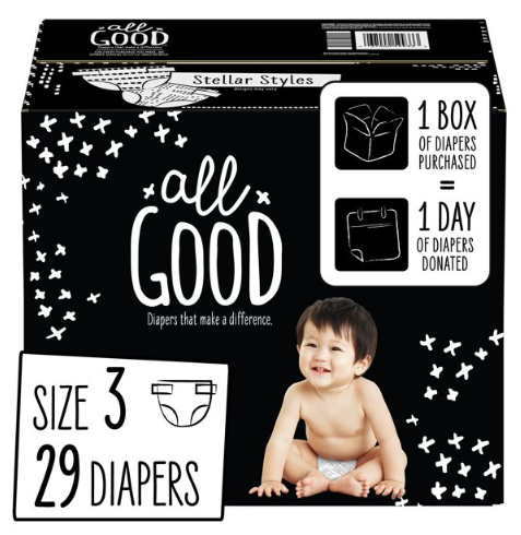 All Good Absorbent and Hypoallergenic Diapers, Size 3, 29 Ct