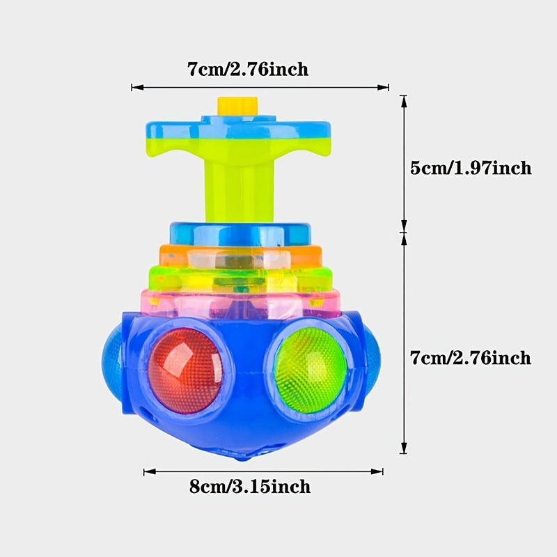 Music Gyro Kids Toy; Luminous Rotating Gyro Toy; With Colorful Light For Children