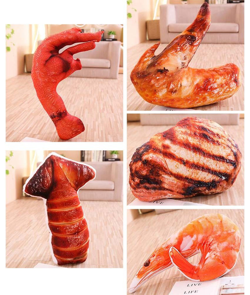 3D Simulation Chicken Wing Pillow Food Shape Back Cushion Plush Stuffed Toy [A]