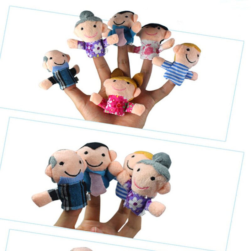 6Pcs Happy Family Finger Puppets Story Telling Puppets for Kids, 2.7-3.5''