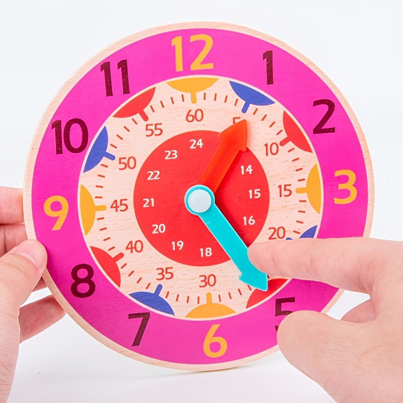 Primary School Clock Model; Children's Clock Math Teaching Aids; First Grade Students Cognitive Time Hour Toy