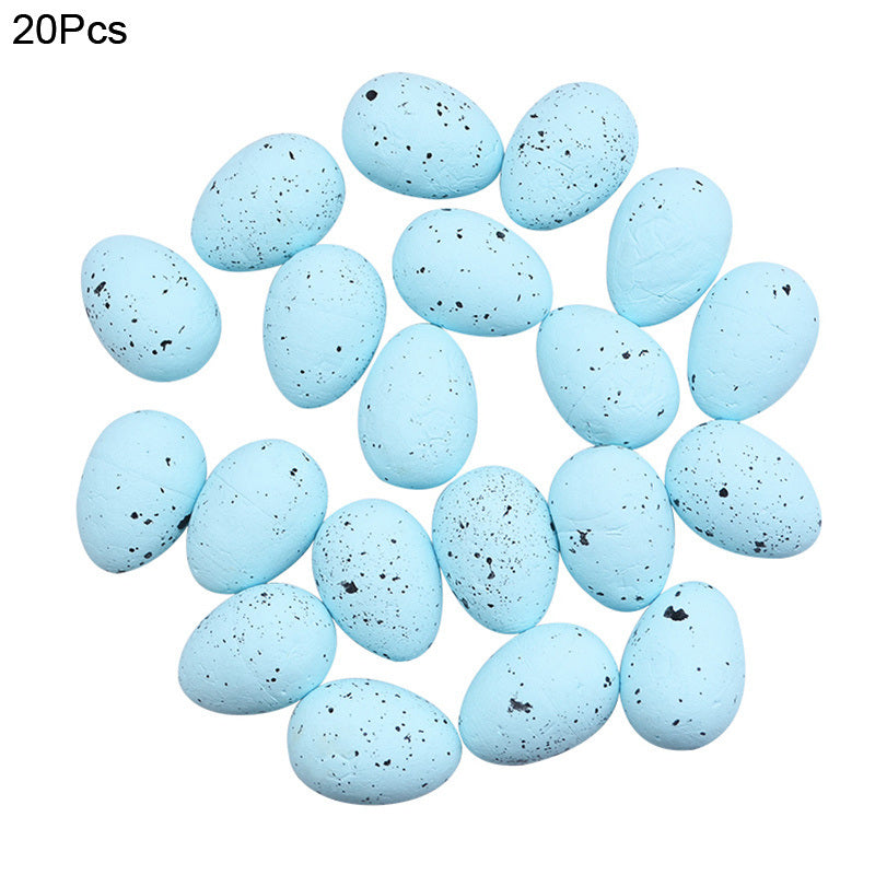 20pcs Foam Easter Eggs; Happy Easter Decorations; Painted Bird Pigeon Eggs; DIY Craft; Kids Gift; Home Decor; Easter Party Supplies