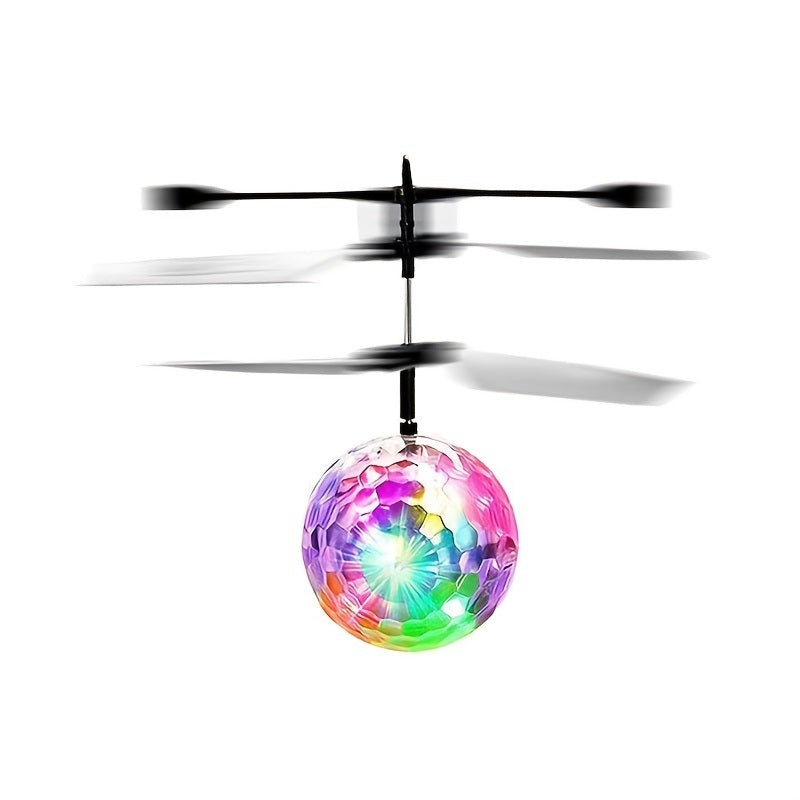 1pc USB Charging Light Up Flying Ball Crystal Sensor Flyer Suspension Gesture Remote Control Airplane Toy For Kids Ages 7+