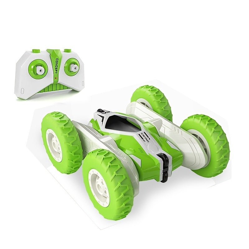 Remote Control Flip Stunt Car(Green); 4WD 2.4Ghz Remote Control Toys; Double Sided Flips 360°Rotating RC Stunt Car; Toy For 5 6 7 8 Year Old Boys Girls