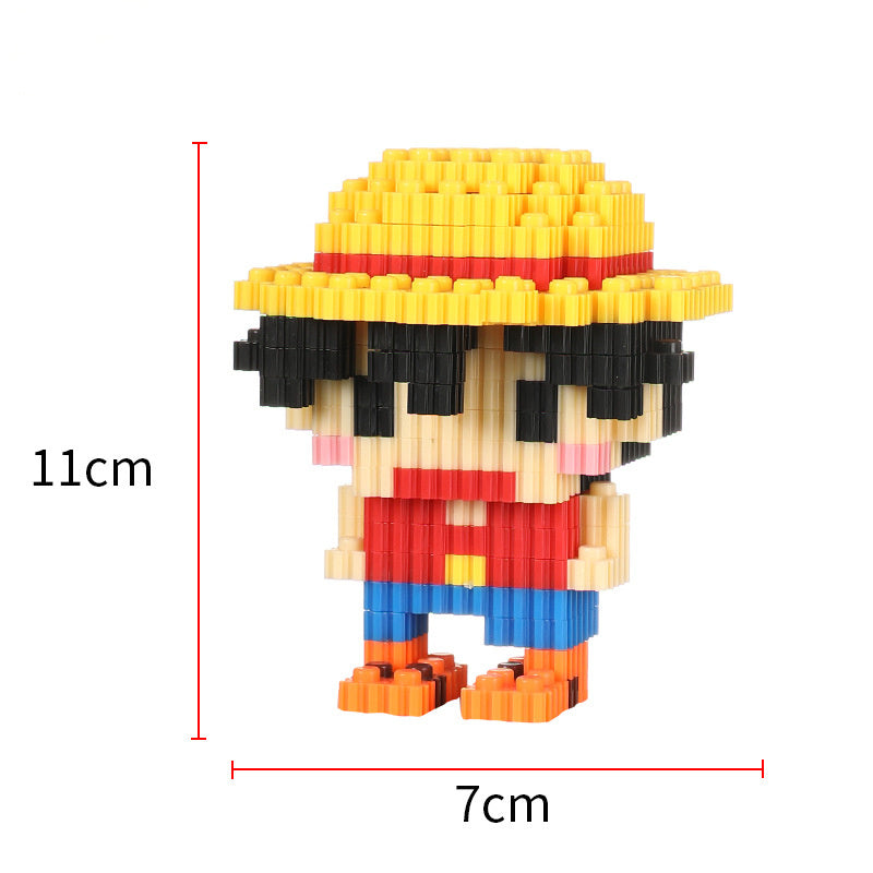 One Piece Miniature Small Particle Building Blocks Assembled Toys Creative Luffy Joe Ba Sorong Jigsaw Toys