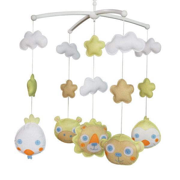 Baby Crib Mobile Animal Musical Crib Mobile Nursery Room Hanging Decor Toy Yellow Lion Chicken Bird Monkey