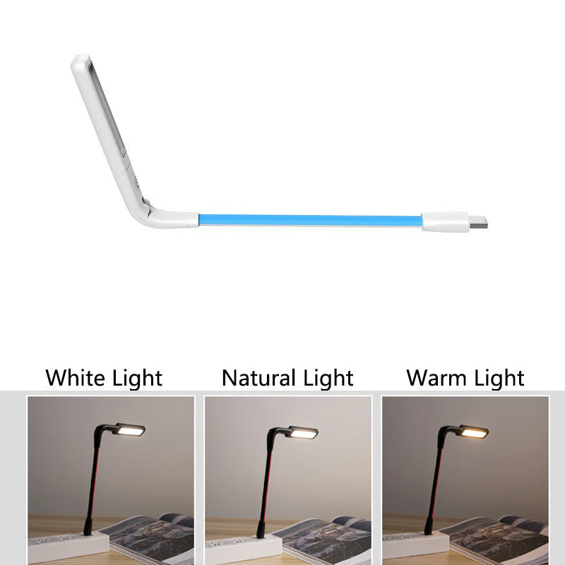 3 Colors LED Night Light Hand Sweep Smart Reading Book Lights USB Plug Foldable Portable Desk Lamp for Laptop Keyboard Lighting