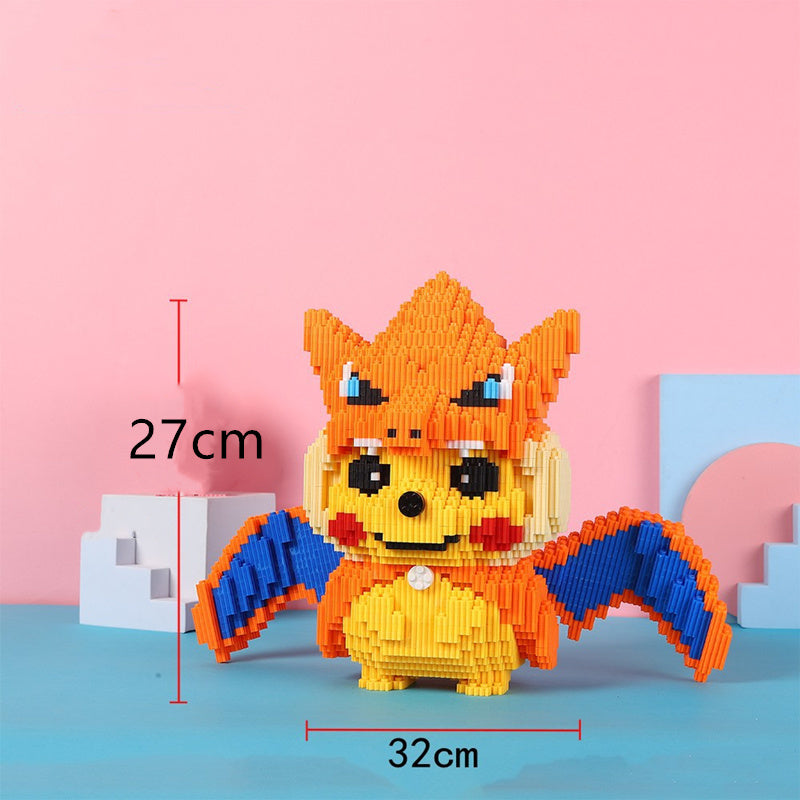 Pokemon Toy Series Building Blocks Pikachu Fire Dragon Fat Ding DIY Compatible Diamond Particle Pokémon Building Block Toy Gift