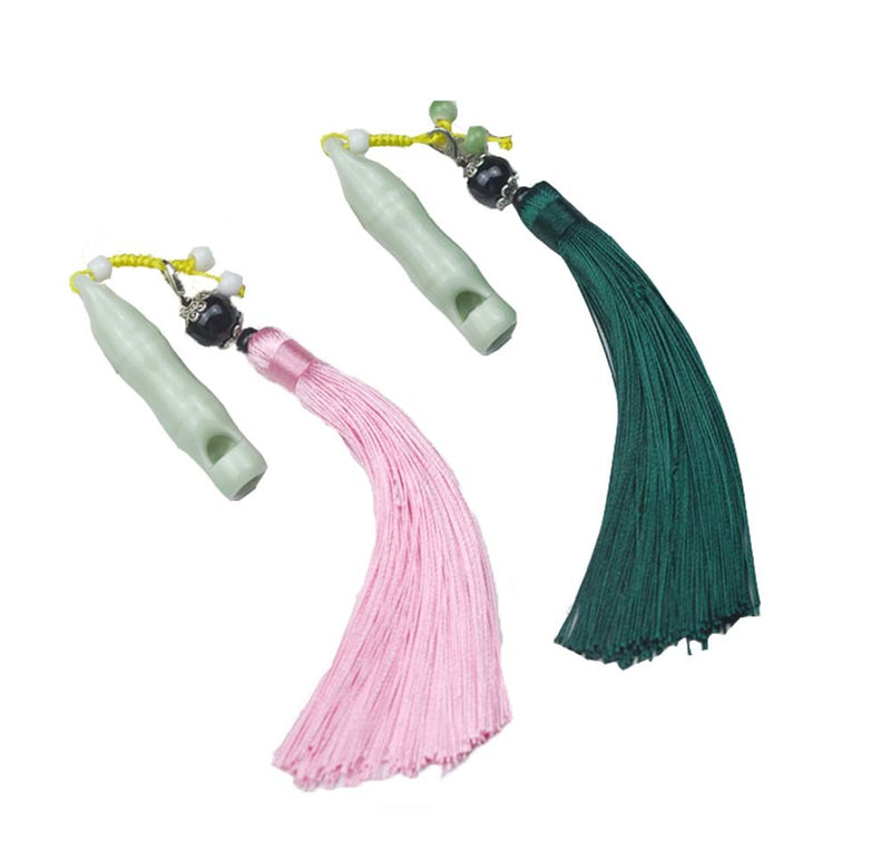 3 Packs Ceramic Whistles With Tassels Creative Retro Style Decoration Pendant