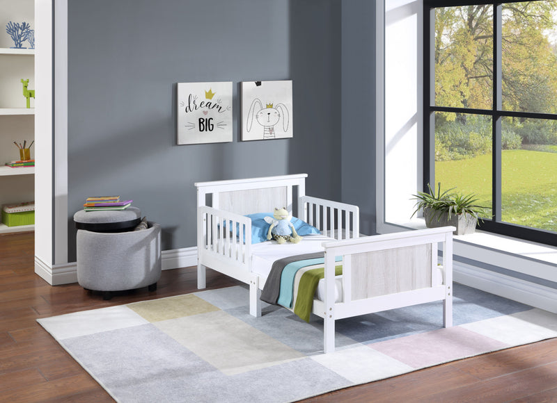 Connelly Reversible Panel Toddler Bed White/Rockport Gray