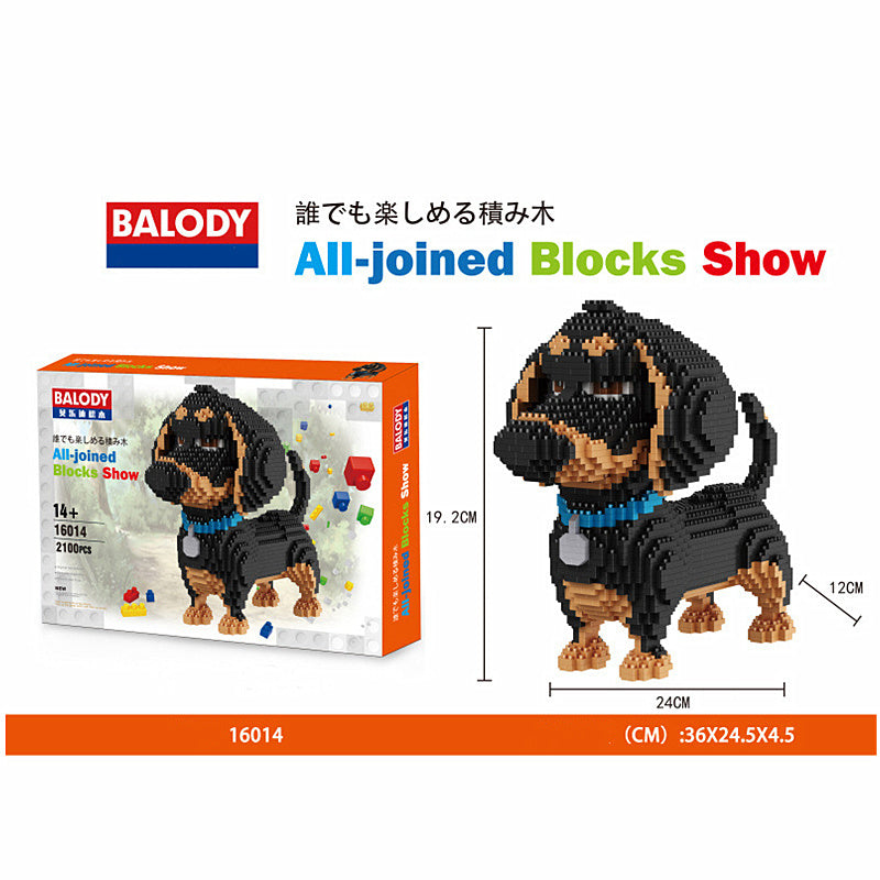 Cartoon Dog Building Blocks Mini Dachshund Poodle Doberman Model Children's Toy Gift Dog Pet Building Blocks