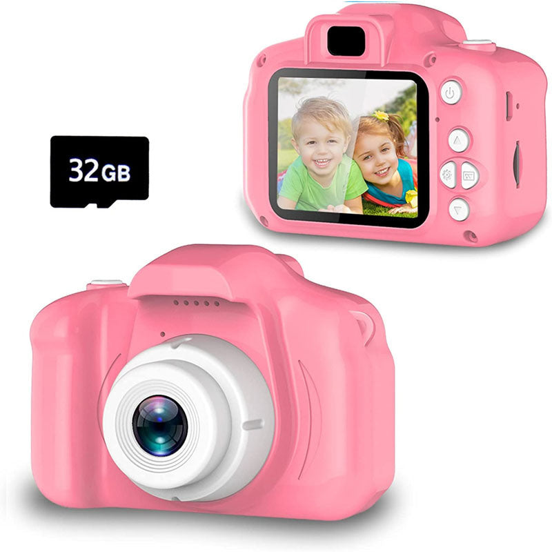 Children's Digital Camera Can Take Pictures And Read Cards Small Student Portable Toy Camera Girl Birthday Gift Christmas; Kids Digital Camera with 32G sdcard