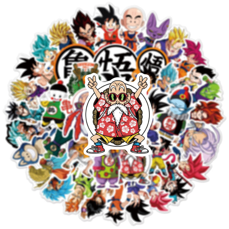 50 Japanese Anime Dragon Ball Graffiti Stickers PVC Waterproof Stickers Luggage Laptop Stickers