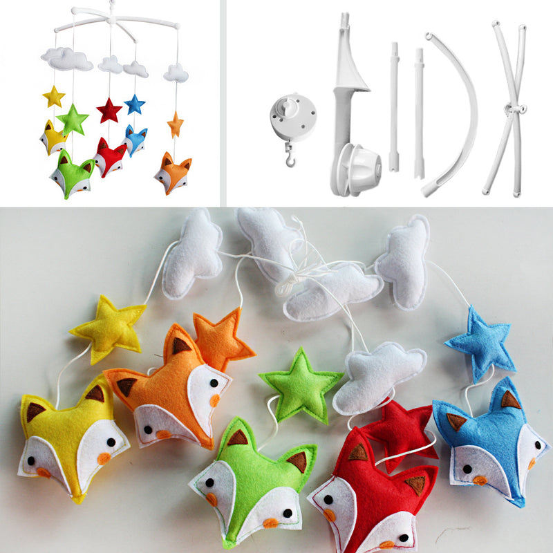 Handmade Baby Crib Mobile Baby Musical Mobile Nursery Room Hanging Animal Toy Decor; Colorful Fox