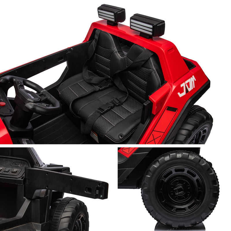 24V7A 200W*2 Super power Leather seat four-wheel shock absorber with high and low speed USB Bluetooth music kids ride on car electric car for children