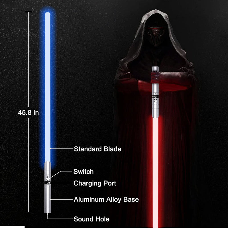 Star War Lightsaber;  RGB 20 Colors Changeable;  LED Light Sword;  with Premium Quality;  3 Mode Sound;  Aluminum Alloy Hilt for Adults Kids Galaxy Gift Force Fx Light Saber (Silver)