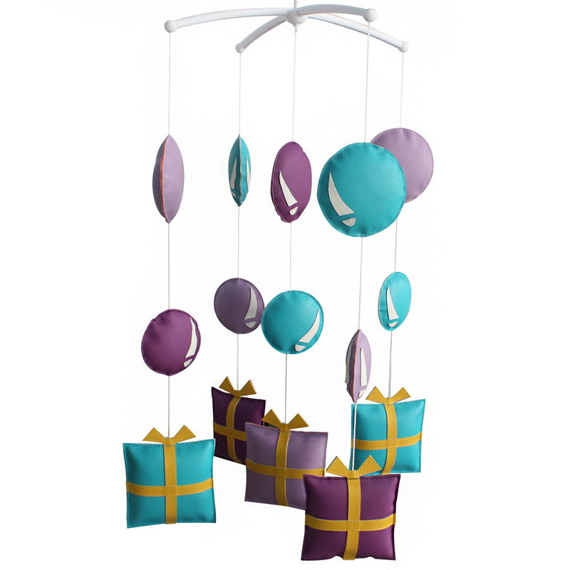 Purple Green Gifts Infant Room Hanging Musical Mobile Crib Toy Baby Crib Mobile Nursery Decor for Girls Boys