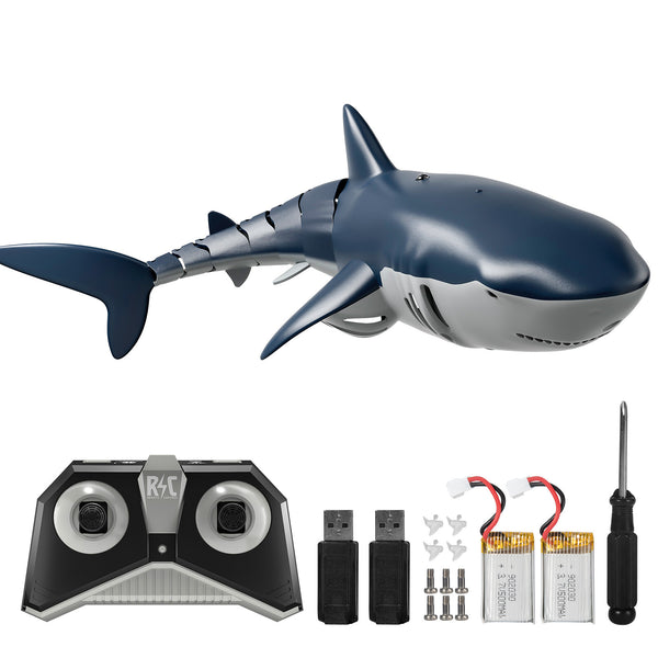 Remote Control Shark [2022 New Version] 1:18 High Simulation Scale Fish With Light & Spray Water For Lake Bathroom Pool Toys For Kids Ages 4 5 7 8 Boys Halloween Christmas Birthday Gift RC Boat