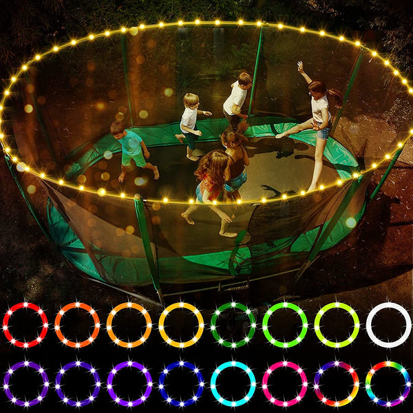 LED Trampoline Lights,Remote Control Trampoline Rim LED Light for Trampoline,,16 Color Change by Yourself, Waterproof,Super Bright to Play at Night Outdoors, Good Gift for Kids