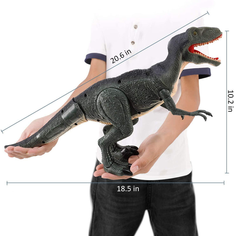 Remote Control R/C Walking Dinosaur Toy with Shaking Head; Light Up Eyes & Sounds (Velociraptor); Gift for kids Amazon Platform Banned