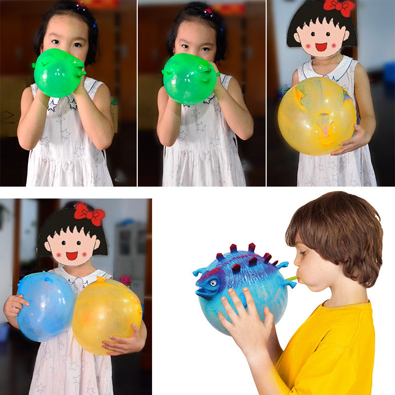 Kids Funny Blowing Animals Inflate Dinosaur Vent Balls Antistress Hand Balloon Fidget Party Sports Games Toys for Children Gift