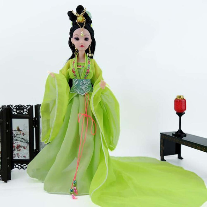 China Ancient Ball-Jointed Doll Green Fairy Chinese Style 12-Joints Doll for Kids