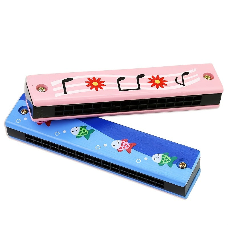 Cute Harmonica Montessori Educational Toy; Cartoon Pattern Children Wind Instrument Gift