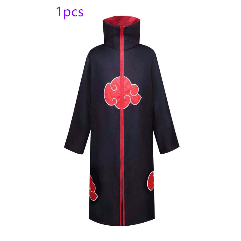 Naruto Cosplay Costume Props Ring; Gloves Red Cloud Robe Cloak Kimono Akatsuki Headband Kunai Suit Adult Child Cos Gift