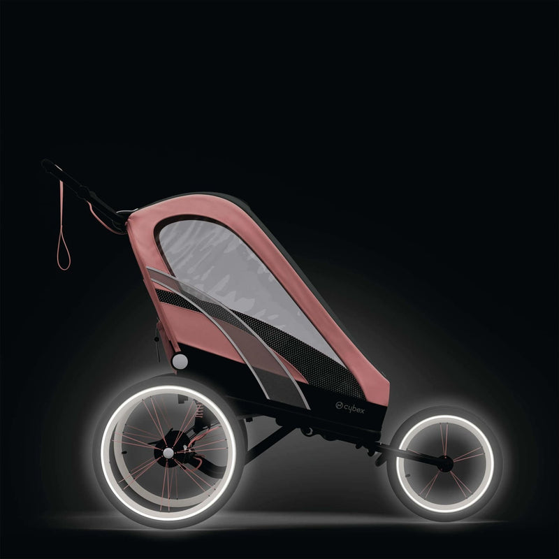 CYBEX ZENO Multisport Running Trailer Frame in Black and Pink