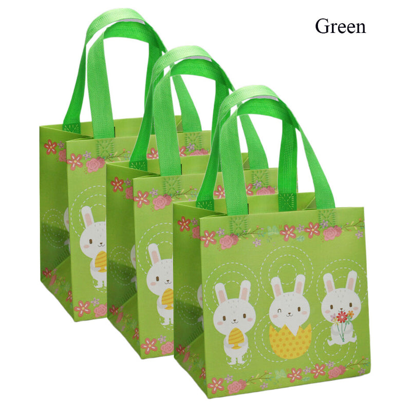 6PCS Easter Gift Bags; Easter Tote Bags With Handles Reusable Easter Non-Woven Bags Grocery Shopping Bunny Easter Egg Totes For Holiday Party Supplies