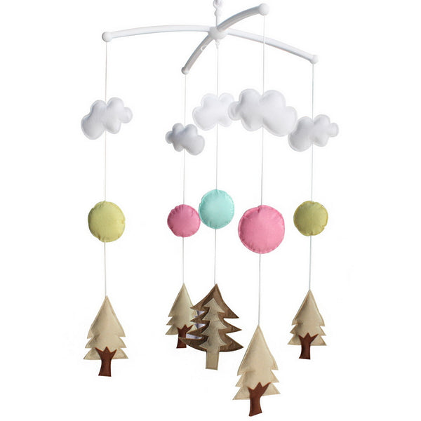 Baby Crib Mobile Autumn Forest Handmade Musical Mobile Baby Shower Gift Nursery Decor