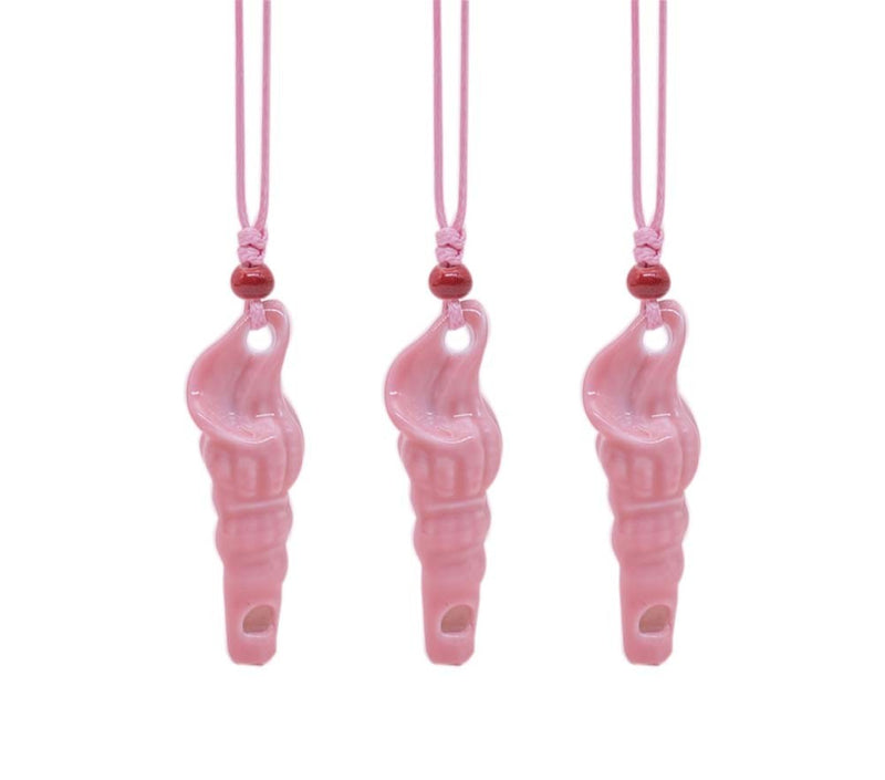 5 Packs Ceramic Whistles Necklace Sweater Chain for Womens Creative Kids Toy; Pink