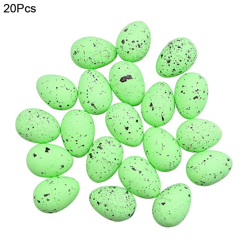 20pcs Foam Easter Eggs; Happy Easter Decorations; Painted Bird Pigeon Eggs; DIY Craft; Kids Gift; Home Decor; Easter Party Supplies