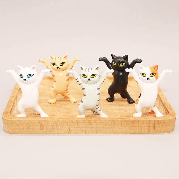 5pcs/Set Cute Cartoon Cat Doll Dancing Cat Decoration Pen Holder