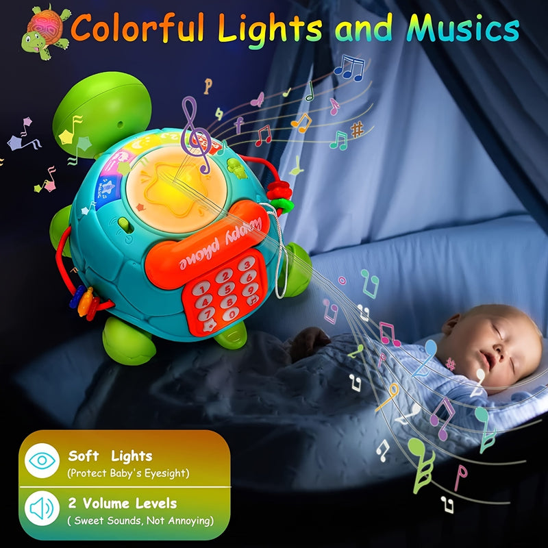 Musical Turtle Baby Toys For 6 -12 Months; Infant Light Up Music Toy For Tummy Time Development; Crawling Toy For 7 8 9 10+ Month Old; Easter Christmas For Babies 3 4 5 6 12-18 Month Boy Girl