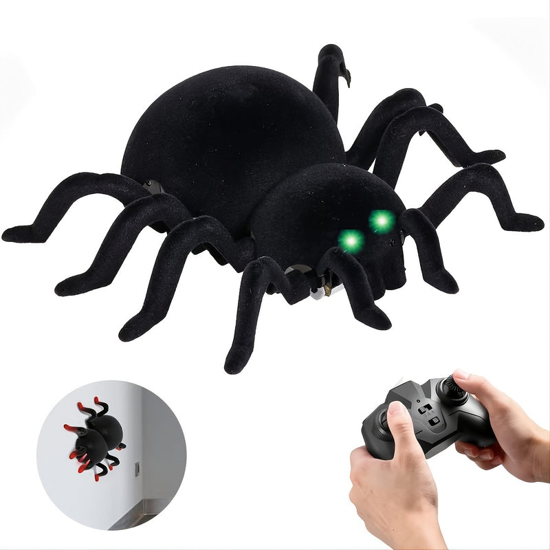 Wall Climbing Remote Control Spider; Electronic RC Spider With LED Light Eyes; High Simulation Fake Spider Joke Toys For Pranks On Halloween; April Fool Days; Party Decorations