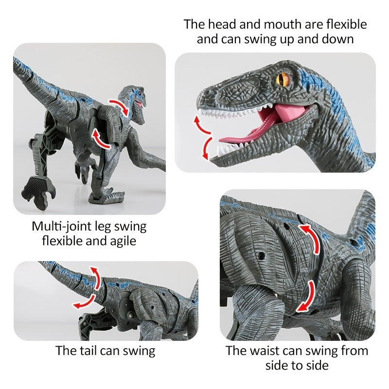 2.4G Remote Control Dinosaur Velociraptor Toy Electric Walking Dragon Toys; Gift Box Packaging For Boy; Children Christmas Gifts