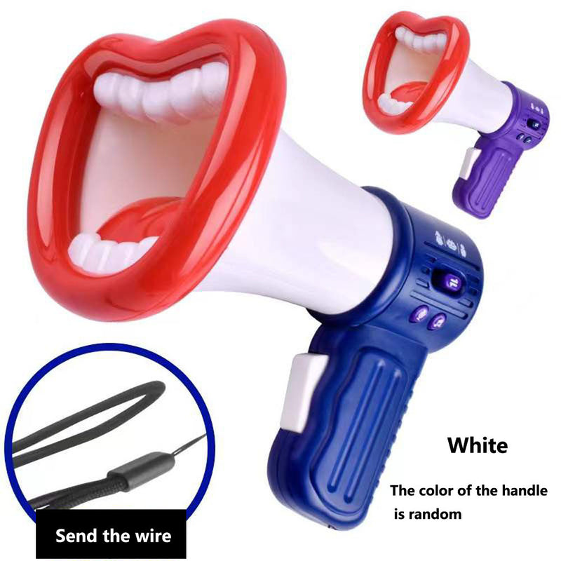 New Big Mouth Funny Megaphone Recording Toy Kid Voice Changer Horn Children Speaker Handheld Mic Vocal Toys For Kids Jokes Gifts