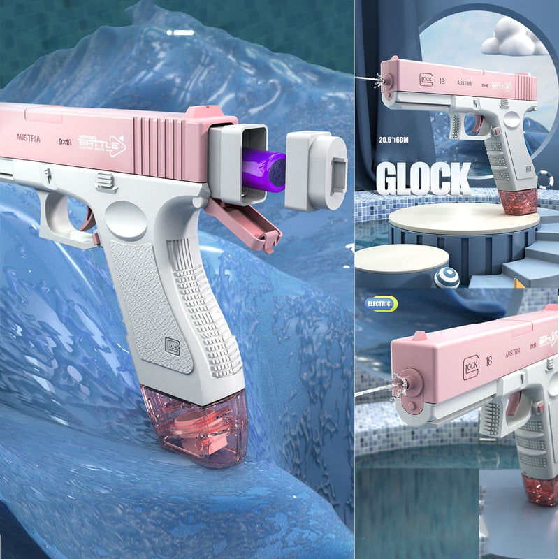 Electric Water Gun; New Water Gun Electric Glock Pistol Shooting Toy Full Automatic Summer Water Beach Toy For Kids Boys Girls Adult