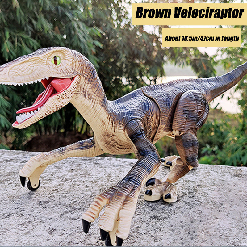 2.4G Remote Control Dinosaur Velociraptor Toy Electric Walking Dragon Toys; Gift Box Packaging For Boy; Children Christmas Gifts