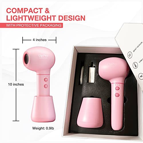 UpPro Gentle Cordless Low Heat/Speed Baby Hair Dryer for Infant; Mini Hair Dryer for Toddler; Baby Butt Blow Dryer for Diaper Rash Prevention; Suits Thin Hair Better(0-3Y Pink)