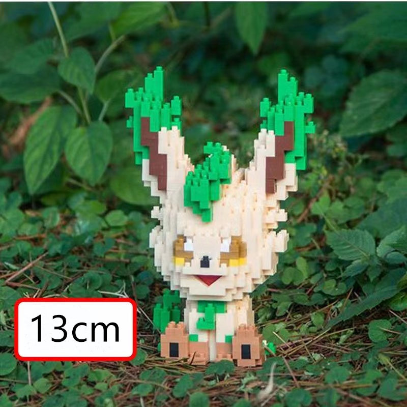 Micro-Particle Building Bblocks Elf Pokémon Eevee Family Doll Mmini Assembled Building Blocks Toys Parent-child Teaching Game