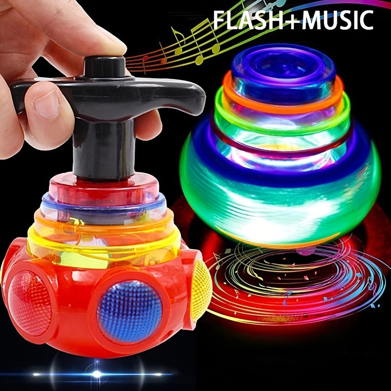 Music Gyro Kids Toy; Luminous Rotating Gyro Toy; With Colorful Light For Children