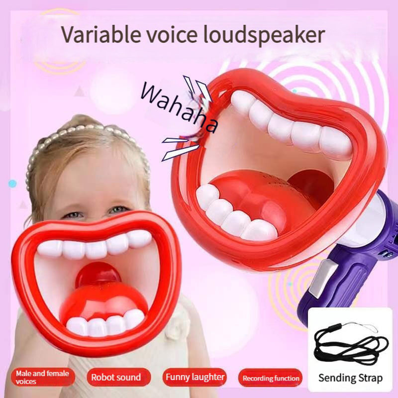 New Big Mouth Funny Megaphone Recording Toy Kid Voice Changer Horn Children Speaker Handheld Mic Vocal Toys For Kids Jokes Gifts