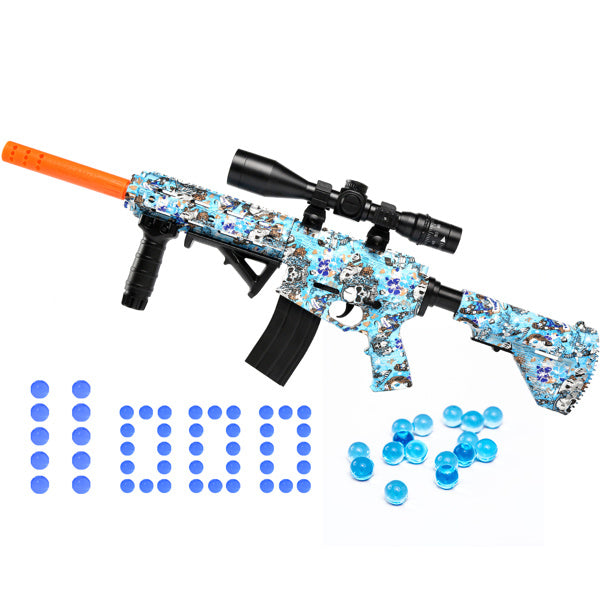 Splatter Ball Gun Gel Ball Blaster; NO for Nerf Guns EVA Bullet; Electric M416 with 11000 Non-Toxic; Eco-Friendly; Biodegradable Gellets; Outdoor Yard Activities Shooting Game(HKM416)