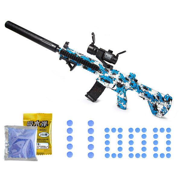 Splatter Ball Gun Gel Blaster Gun; NO for Nerf Guns EVA Bullet; Electric M416 with 11000 Non-Toxic; Eco-Friendly; Biodegradable Gellets; Outdoor Yard Activities Shooting Game (Blue)