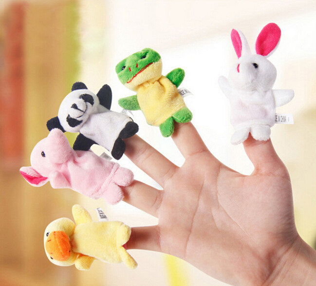 10 Pcs/Lot Mini Funny Soft Plush Toys Cartoon Biological Animal Finger Puppet For Child Baby Favor Dolls