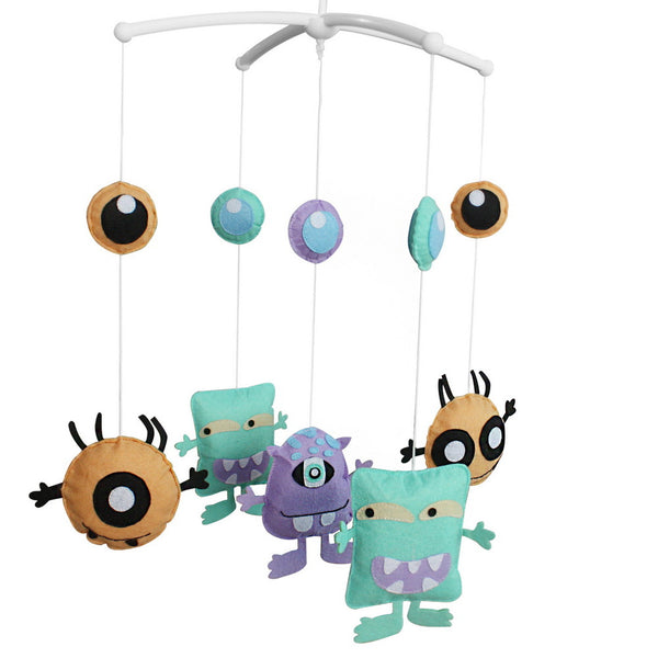 Cartoon Monster Baby Musical Crib Toys Sweet Dreams Crib Mobile Halloween Decor