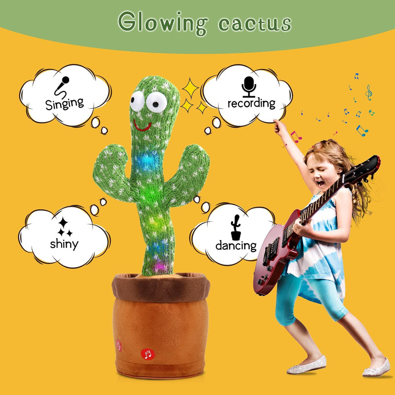 Baby Dancing Cactus Talking Cactus Toys; Wriggle Singing Cactus Repeats What You Say; Baby Boy Toys; Plush Electric Speaking Cactus ; Baby Girl 15 Second Voice Recorder Toy